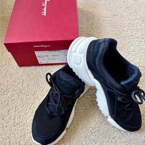 Salvatore Ferragamo Black and White Athletic Shoes